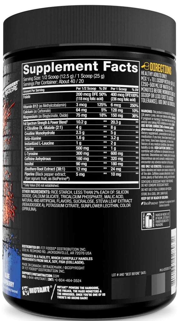 Mutant All-In Pre Workout back
