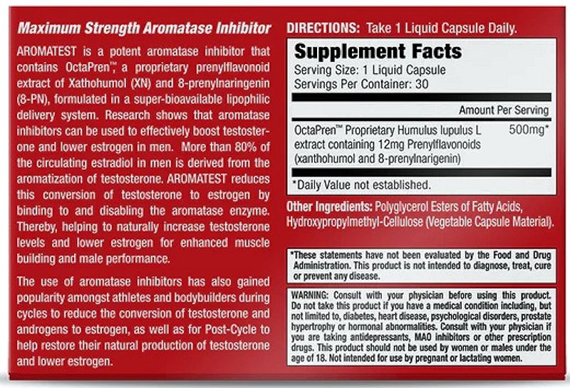 MuscleMeds Aromatest Test Booster back
