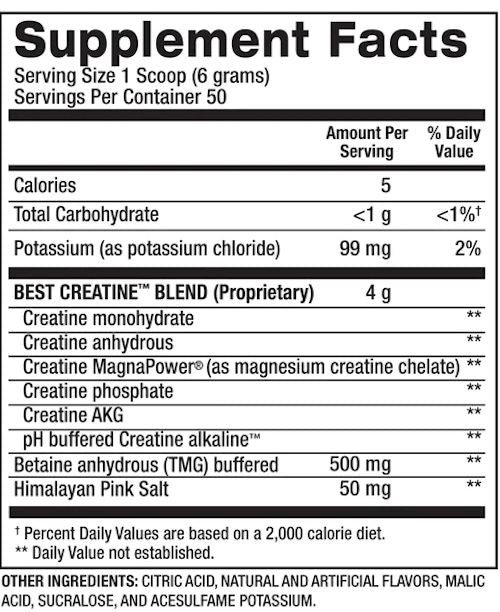 BPI Sports Best Creatine 50 servings facts