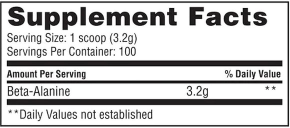 Gaspari Nutrition Beta Alanine 100 servings fact
 
