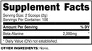 PrimaForce Beta Alanine 200gms 100 servings fact