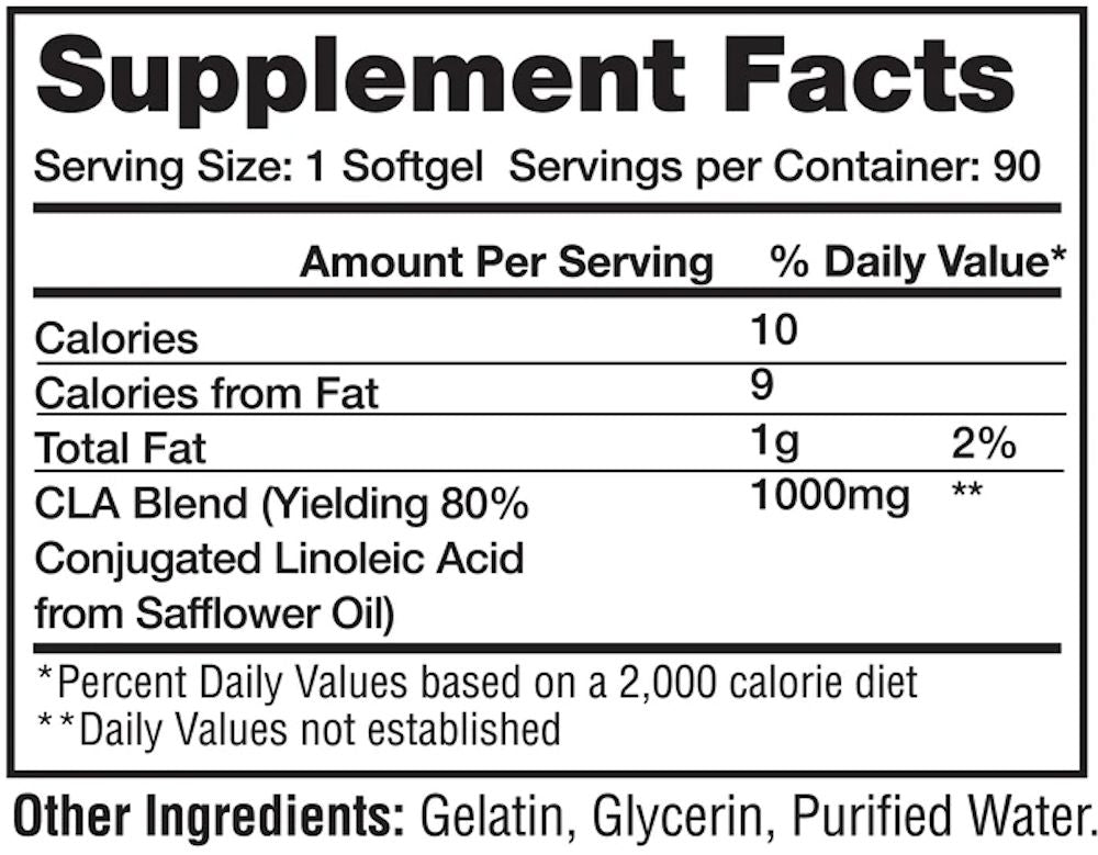 Gaspari Nutrition CLA 90 Softgels fat burner fact