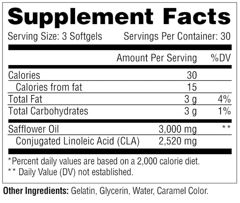 Metabolic Nutrition CLA 3000 90 ct fact