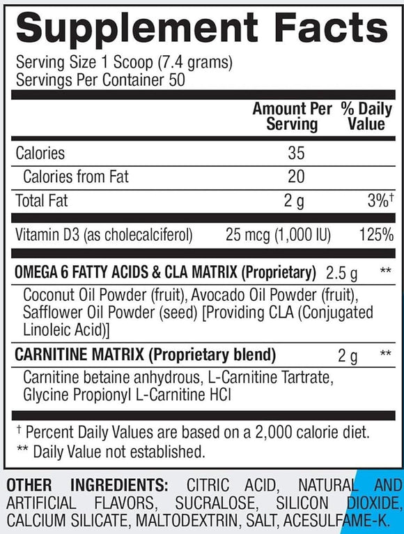 BPI Sports CLA + Carnitine Fat Burner Snow Cone fact