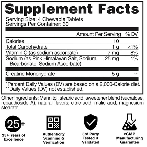 GAT SPORT Creatine Chews Lean Muscle fact