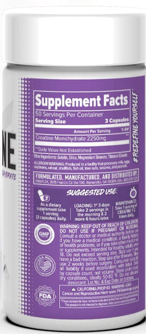 FinaFlex Pure Creatine 150 caps 50 serving build more muscle fact