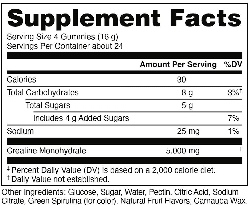 Bucked Up Creatine Gummies fcats