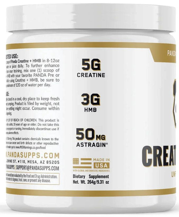 Panda Supps Creatine + HMB Lean Mass Muscle side
