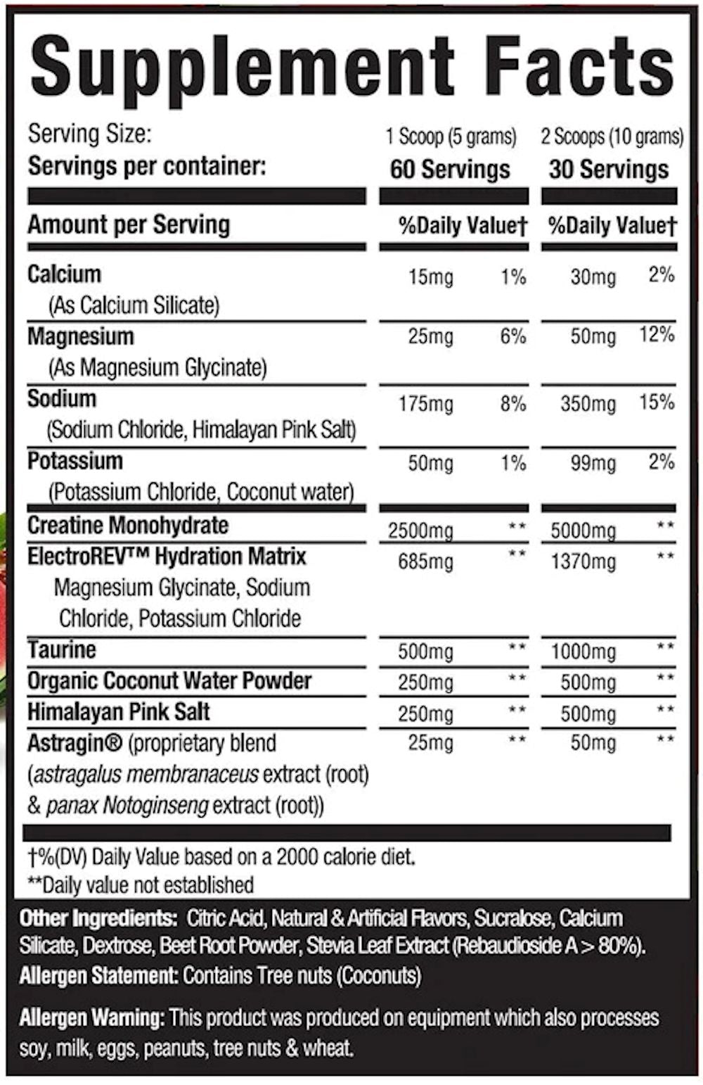 Musclesport Creatine+Hydration Blueberry Lemonade fact