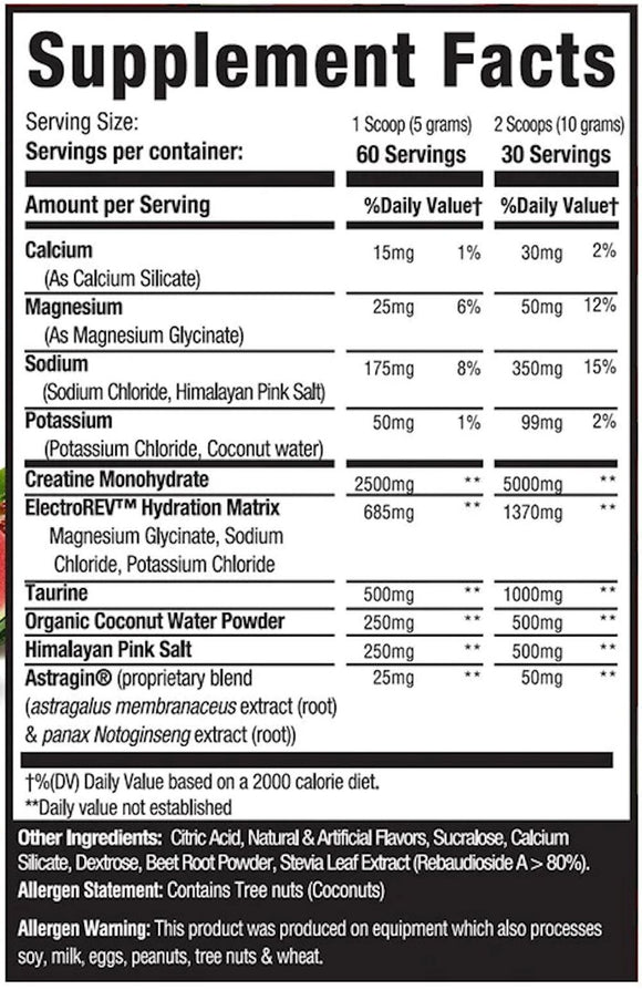 Musclesport Creatine+Hydration Blueberry Lemonade fact