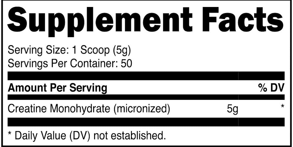 Bucked Up Essentials Creatine fact