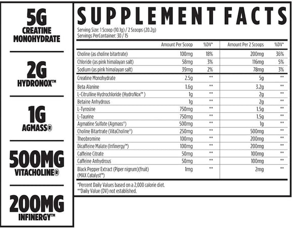 VMI Sports Creatine Pre-Workout fact