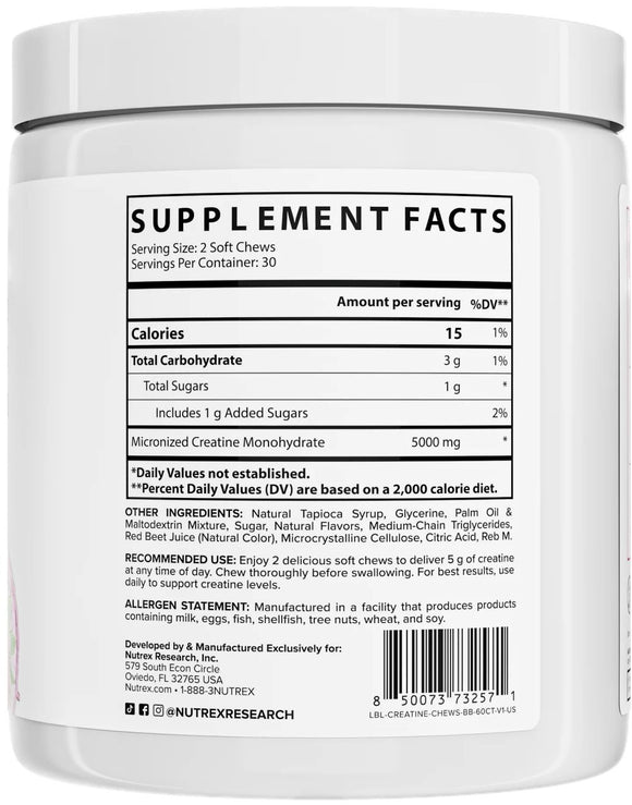 Nutrex Creatine Soft Chews fact