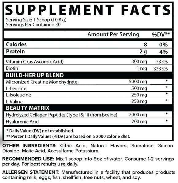 Nutrex Creatine For Women 30 Servings fact

