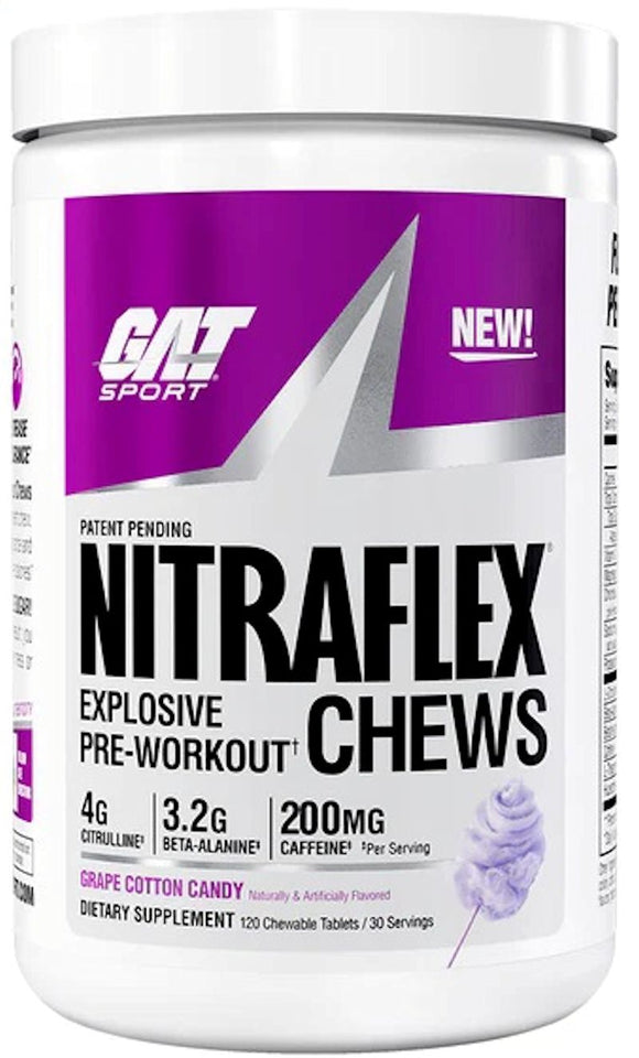 GAT Sport Nitraflex Chews Fast-Acting Pre-Workout grape
