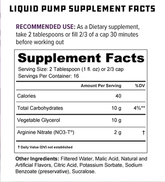 Cutler Nutrition, Liquid Pump Pre-Workout fact