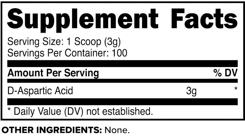 Primaforce D-Aspartic Acid 300gms 100 Servings fact