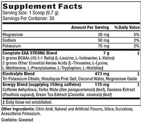 MHP EAA Strong Plus Energy Pre-Workout pina fact