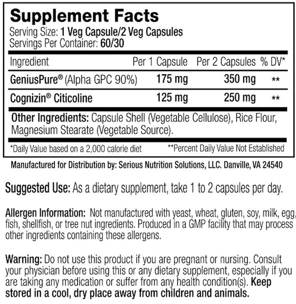 Elite Choline | SNS Serious Nutrition Solutions fact