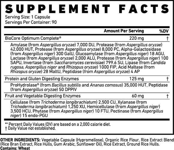 Ghost Basics Digestive Enzymes 90 Veggie Capsules facst