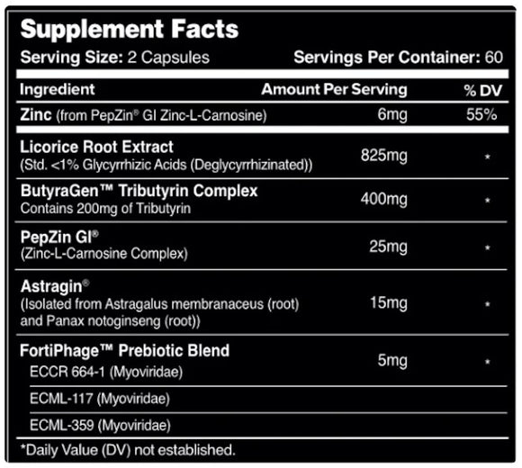 Leviathan Nutrition GI Support fact
