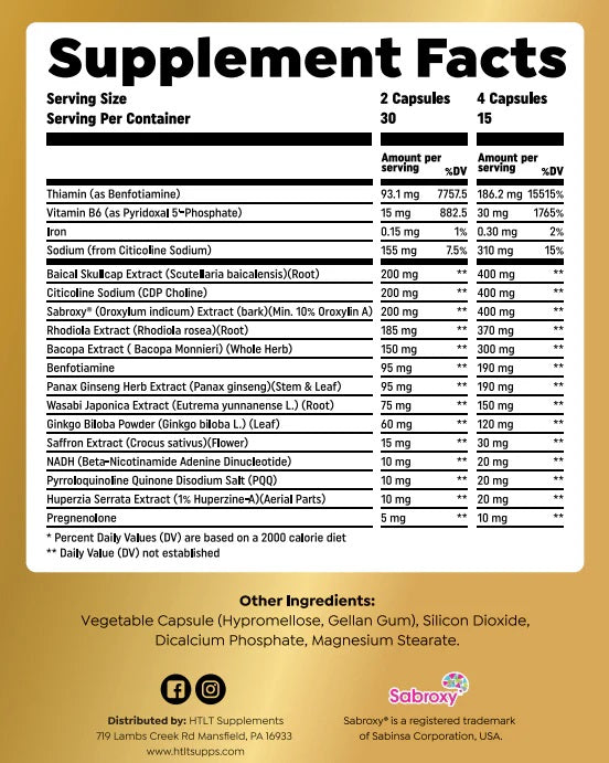 HTLT Supps G Focus Limitless 60 Capsules facst