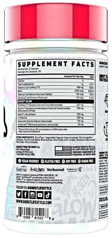 GHOST Glow Beauty and Detox Supplement - 90 Capsules back