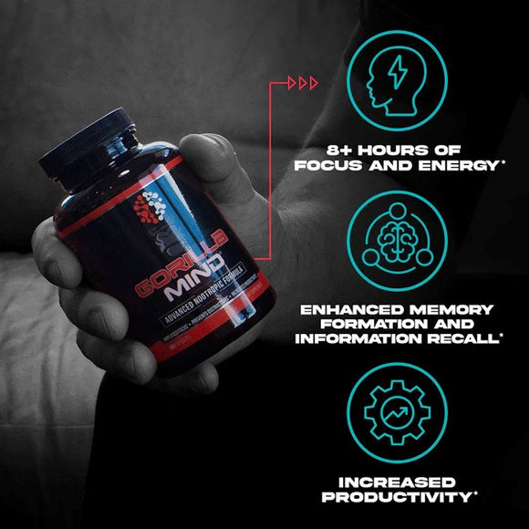Gorilla Mind, Advanced Nootropic, Stim Based Formula