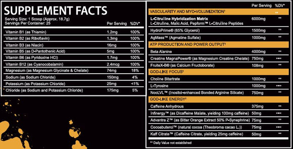 Gym God Immortal Mega Pre-Workout