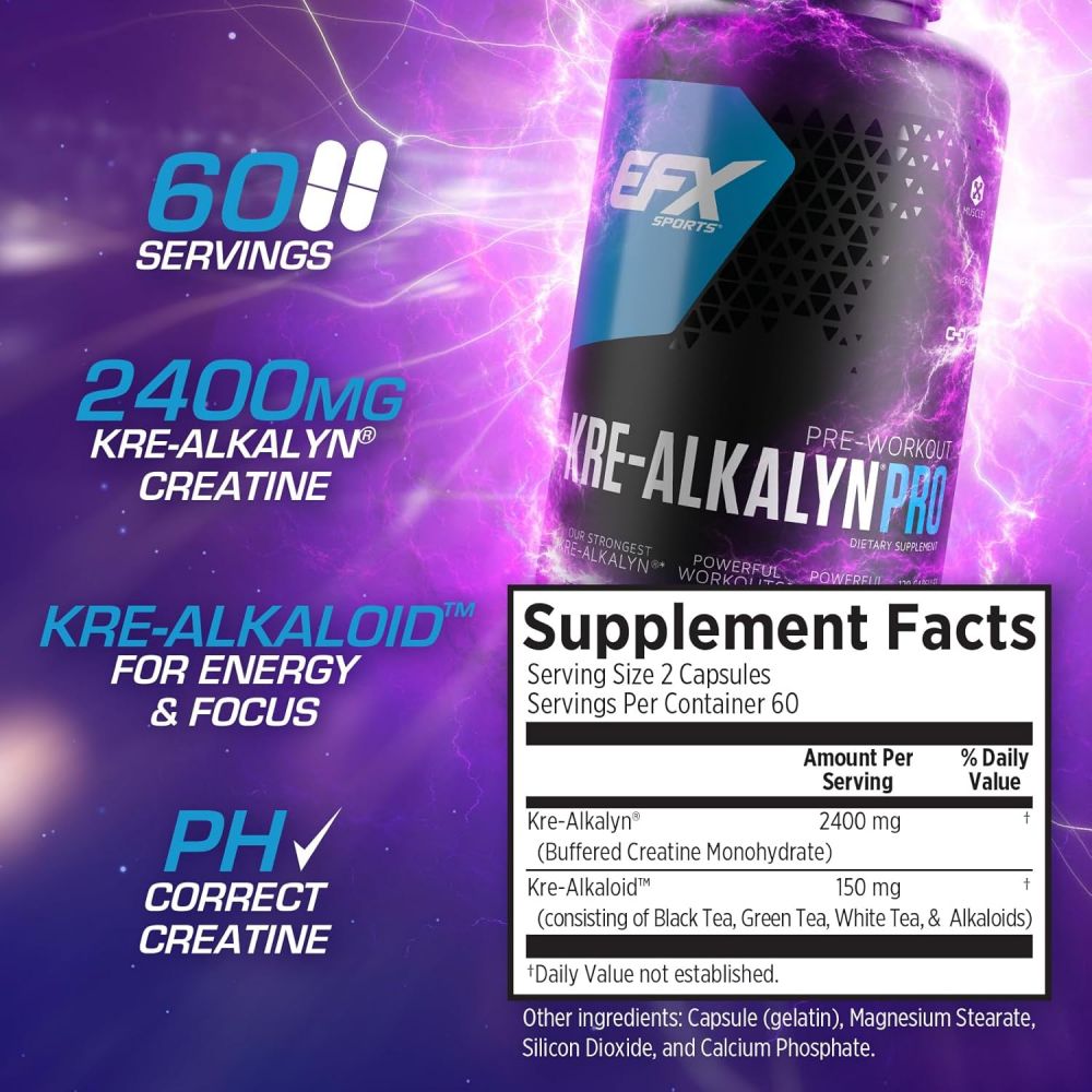 EFX Sports Kre-Alkalyn Pro 2,400 facts