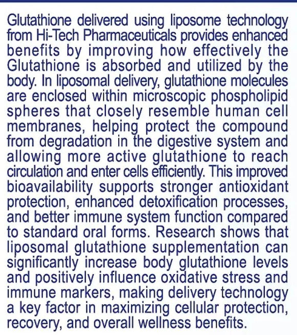 Hi-Tech Pharma L-Glutathione benefits
