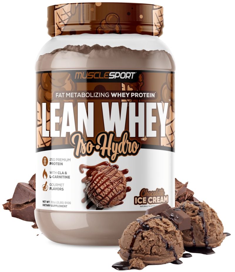 MuscleSport Lean Whey Iso-Hydro Vanilla Ice Cream 2 lbs