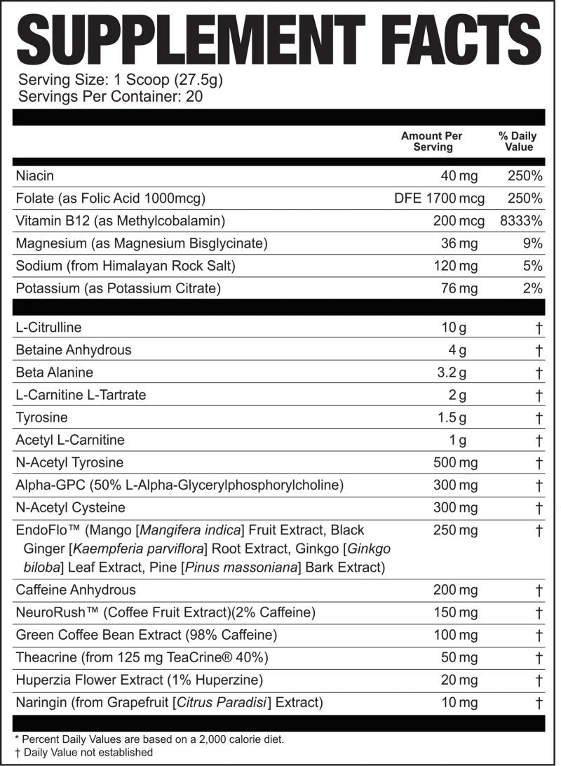 Magnum Nutraceuticals Limitless X16 pre workout facts