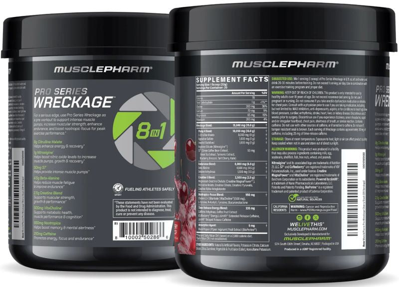 Wreckage MusclePharm Pre-Workout bak