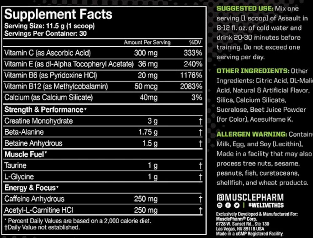 MusclePharm Assault Energy + Strength pre-workout