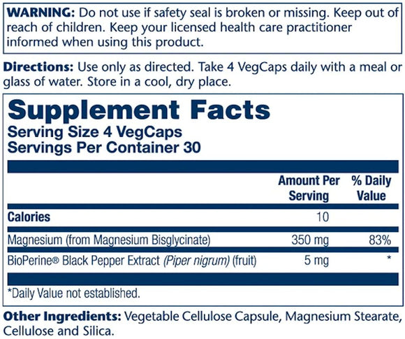 Solaray Magnesium Glycinate 120ct facts