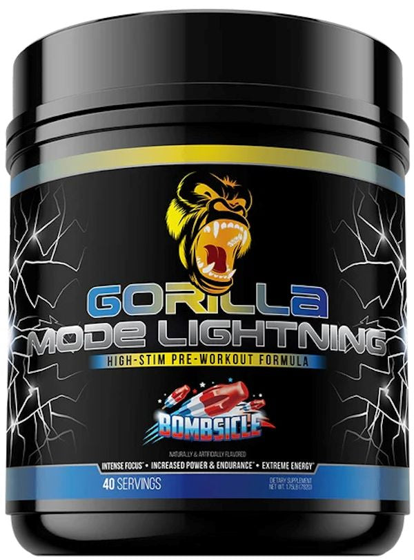 Gorilla Mind Mode Lightning Pre Workout blue ras