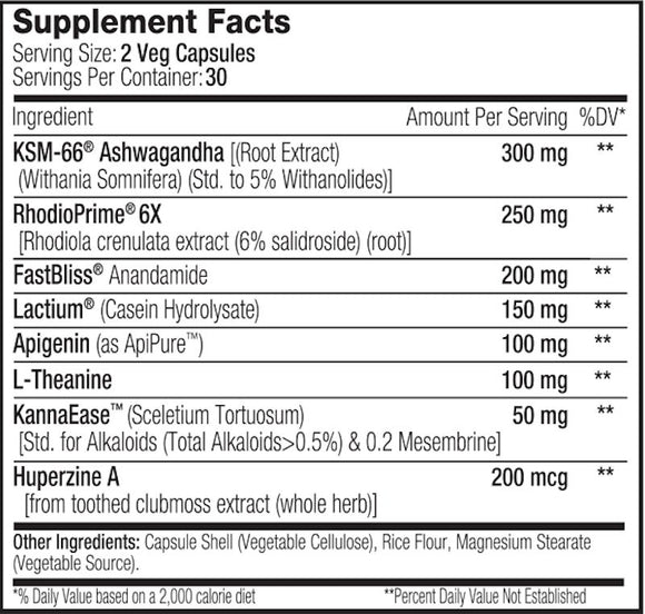 Serious Nutrition Solutions Mood Support XT fact1