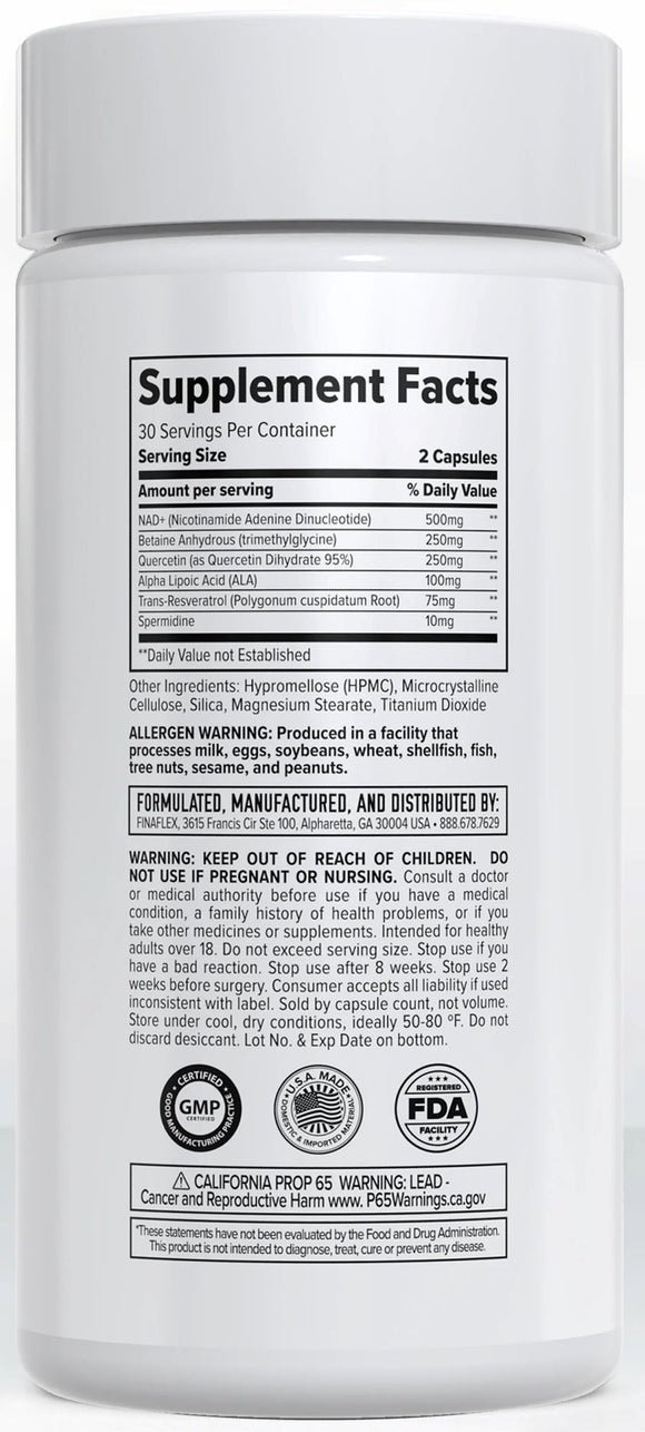 Finaflex NAD+ Cellular Energy &amp; Anti-Aging Power back