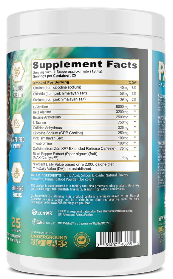 Panda Supps PANDO Pre-Workout High Stim Peach  Rings back