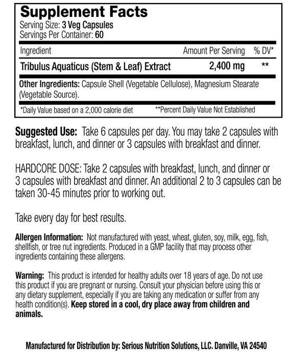 Serious Nutrition Solutions Prime XT 180 Caps fact