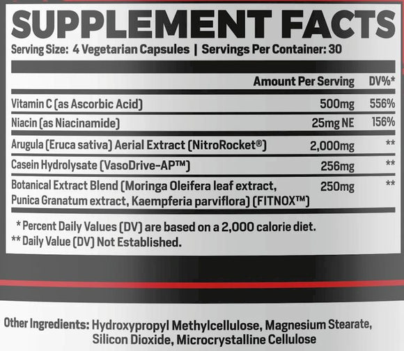 Phase 1 Nutrition Pump Phase Extreme 120 veg caps back