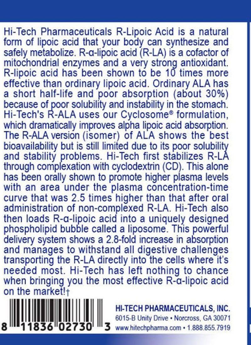 Hi-Tech R-ALA back
