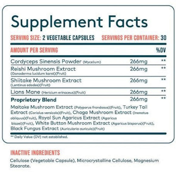 Revive 10X Mushroom Complex Capsules fact