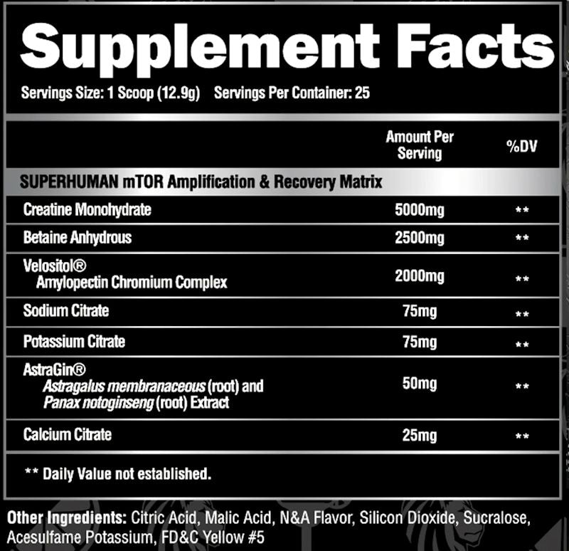 Alpha Lion Superhuman Post Workout Recovery 25 Servings fact