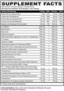 Panda Supps X Black Magic Sinister Savage Pre Workout 40 servings fact1