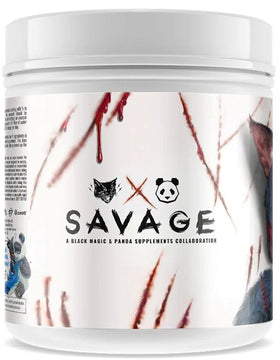 Panda Supps X Black Magic Sinister Savage Pre Workout 40 servings blue
