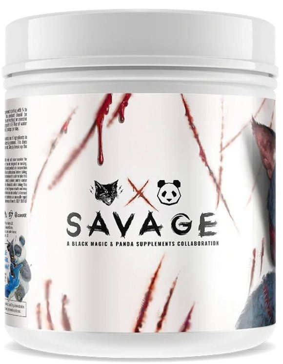 Panda Supps X Black Magic Sinister Savage Pre Workout 40 servings blue