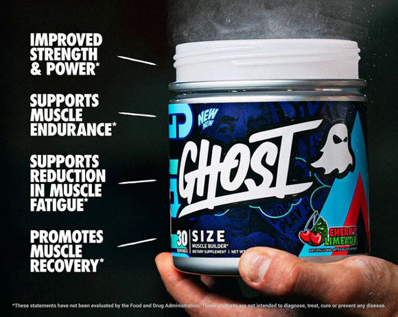 GHOST SIZE Muscle Builder Cherry Limeade banner