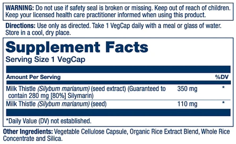 Milk Thistle Solaray facts